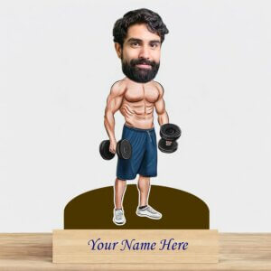 Personalized Caricature for Body Builder with Custom Name