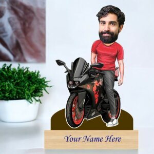 Personalized Caricature for Bike Lover with Custom...