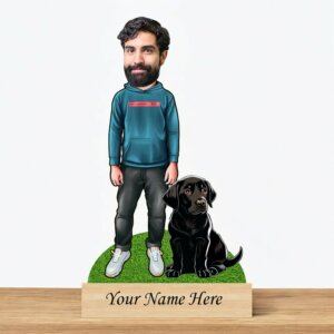 Personalized Pet Caricature for Black Labrador Pet...