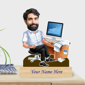 Personalized Caricature For Stock Trader with Cust...