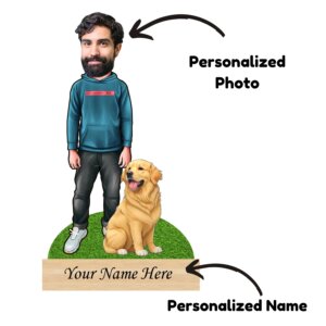 Personalized Dog Caricature For Golden Labrador Pet Lov...