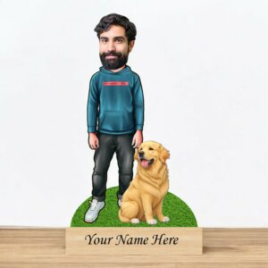 Personalized Dog Caricature For Golden Labrador Pet Lov...