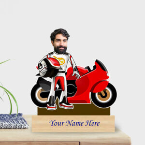 Personalized Super Bike Caricature for Man with Cu...