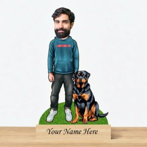 Personalized Dog Caricature For Rottweiler Pet Lover