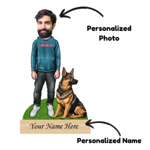 Personalized Pet Caricature for German Shepherd Pe...