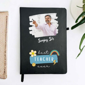 Best Teacher Ever Personalized Black Diary With Pe...