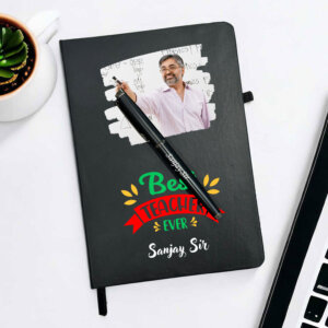 Personalized Black Diary With Customize Pen For Be...