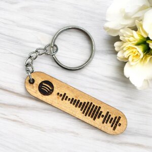 Adorable Wooden Spotify Keychain