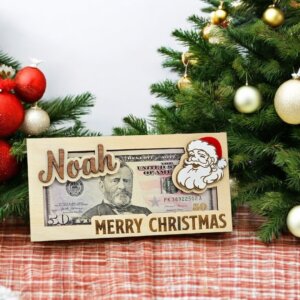 Personalized Christmas Wooden Money Holder Set of 2