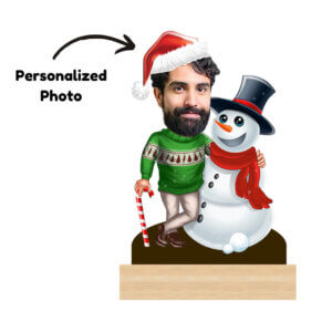 Personalized Snowman Photo Caricature for Christmas