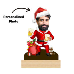 Personalized Beer Santa Photo Caricature for Christmas