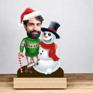 Personalized Snowman Photo Caricature for Christmas