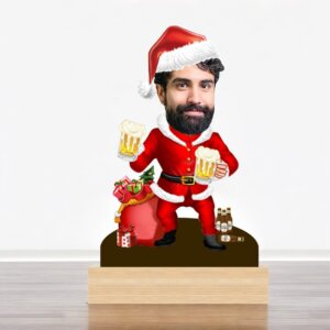 Personalized Beer Santa Photo Caricature for Christmas