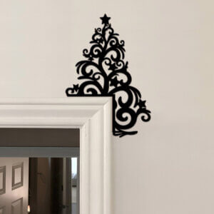 Premium Wooden Tree Door Corner Emblem Set of 2