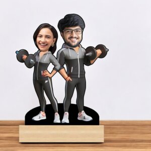 Fit Together: Personalized Gym Couple Caricature