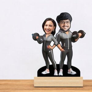 Fit Together: Personalized Gym Couple Caricature