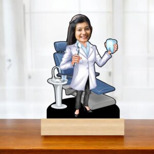 Personalized Female Dentist Caricature