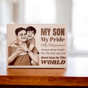 Customized Engraved Wooden Photo Frame Gift For Grand S...