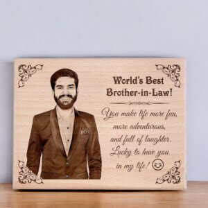 Personalized Engraved Wooden Photo Plaque Gift For Brot...