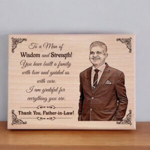 Personalized Engraved Wooden Photo Plaque Gift For Fath...