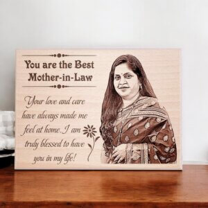 Wooden Photo Frame Gift for Mother-in-Law on Birth...