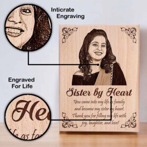 Personalized Engraved Wooden Photo Frame For Sister-In-...