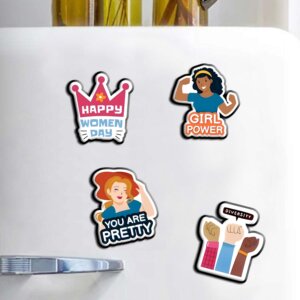 Premium Women’s Day Fridge Magnet Set of 4