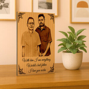Personalized Wooden Engraved Photo Frame Gift For Father