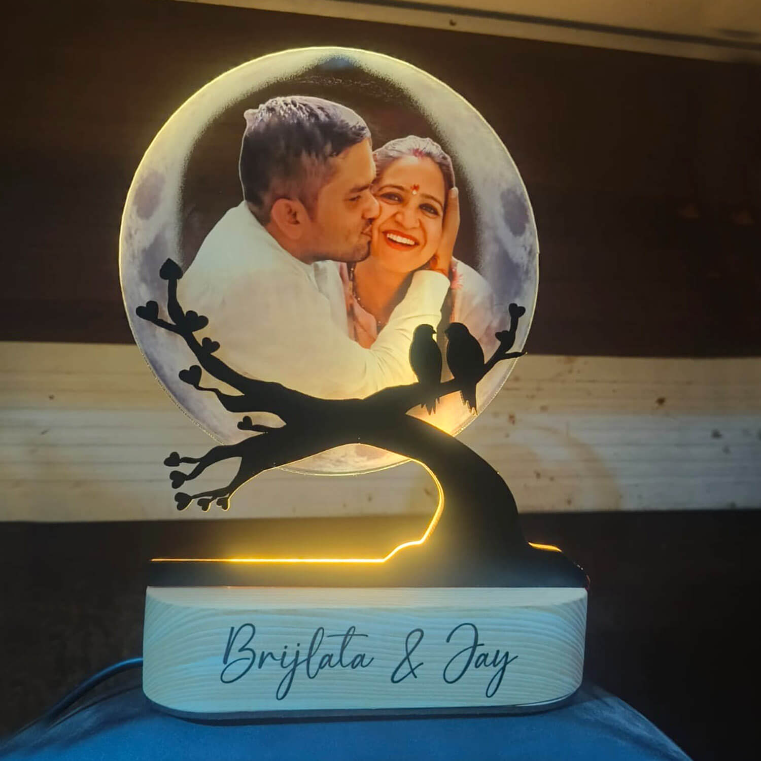 Customized Color Moon Tree Photo Lamp