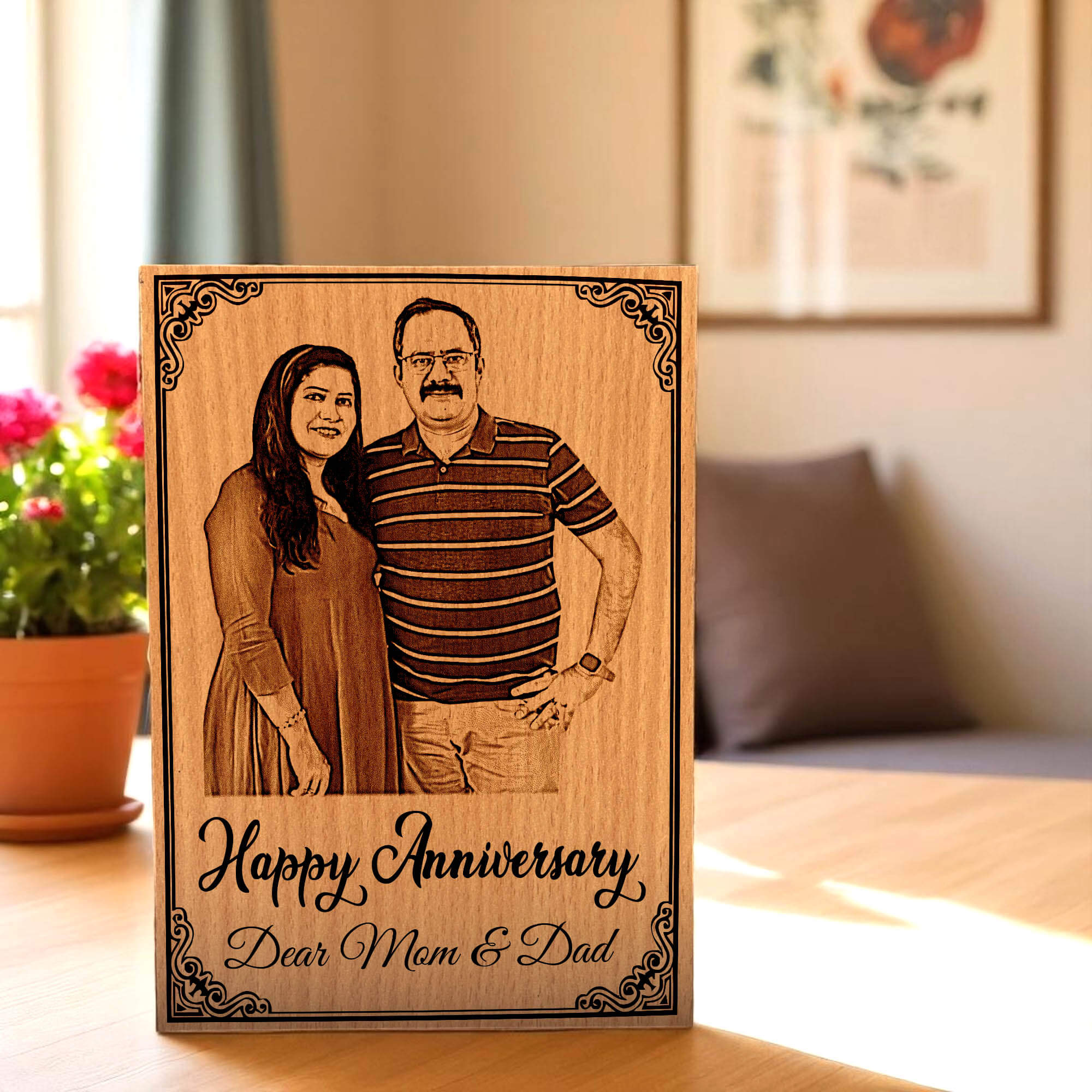 Personalized MDF Wooden Frame For Anniversary Gift