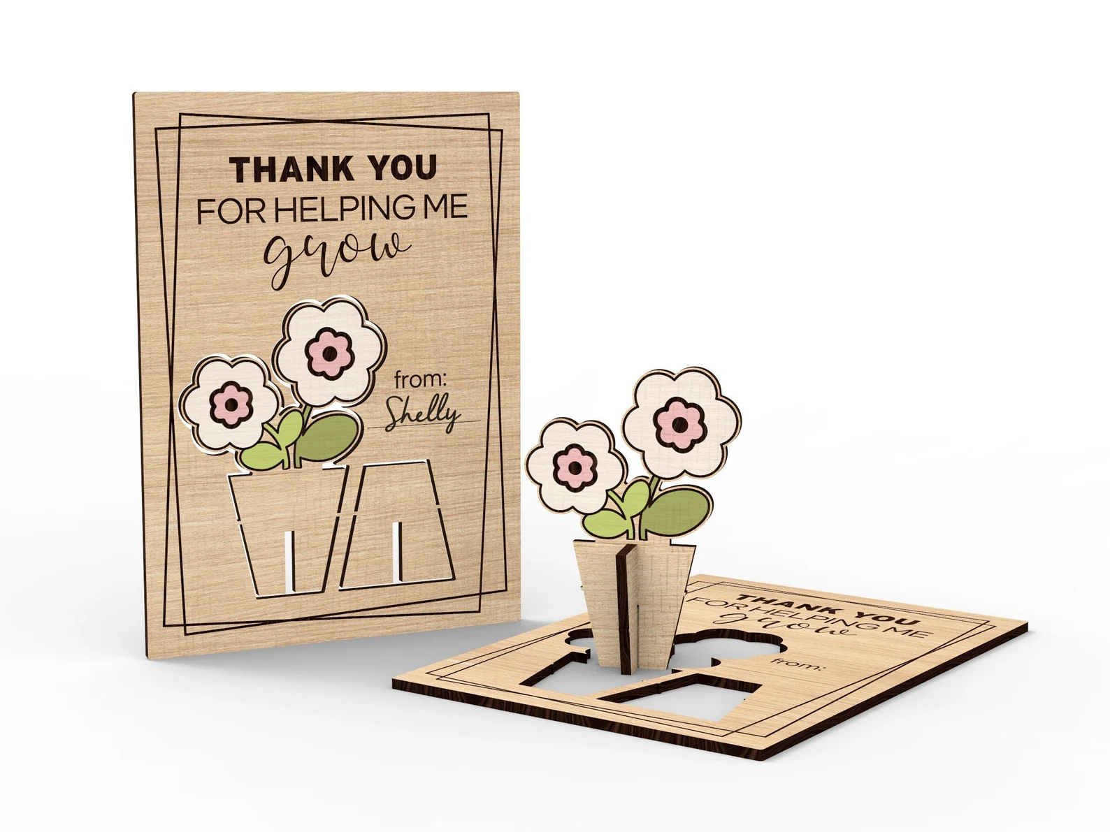 Thank You Teacher Popup Card Personalized Gift