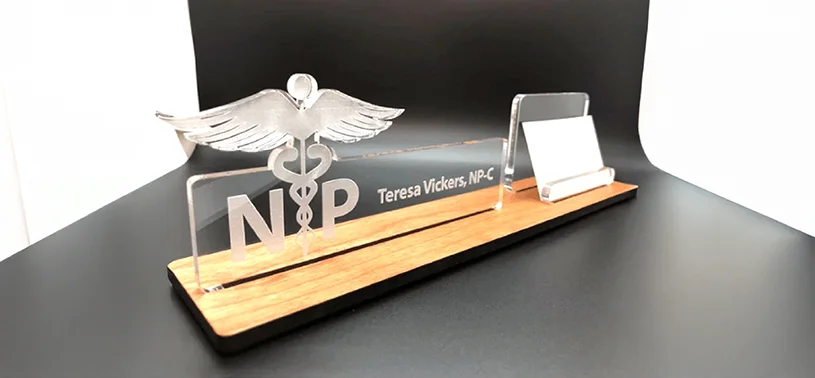 Name Plate with Card Holder